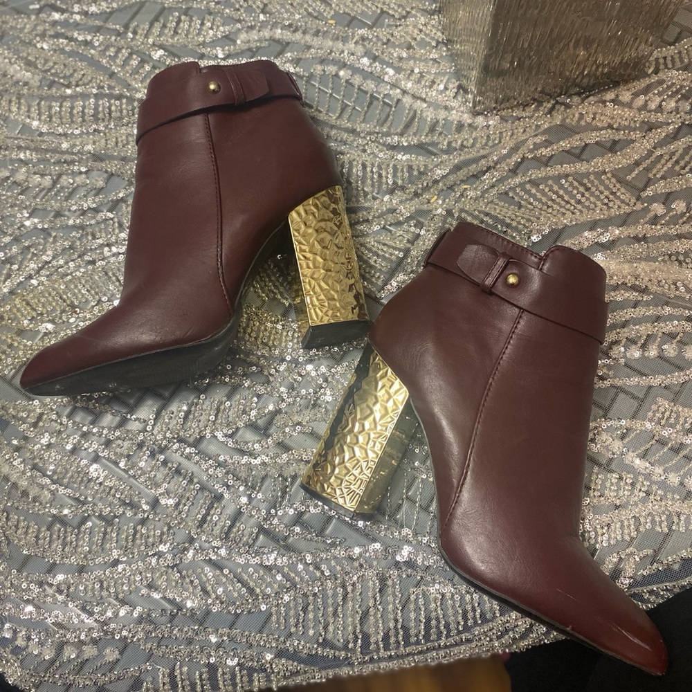 Charlotte Russe Burgundy Ankle Booties
